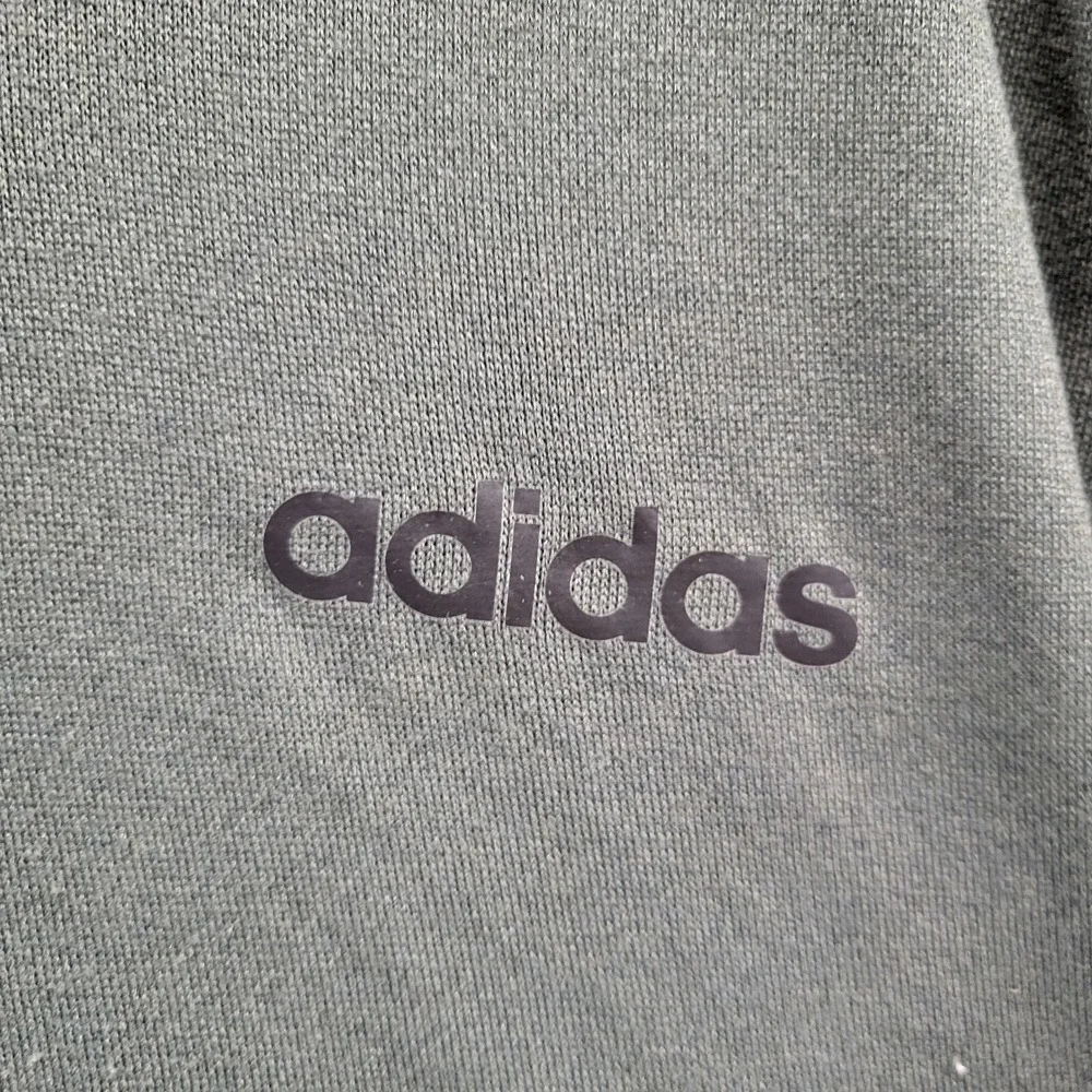 Adidas Men Sweatshirt‎ Large Green Hoodie Logo 3 Stripes Pockets Drawstring